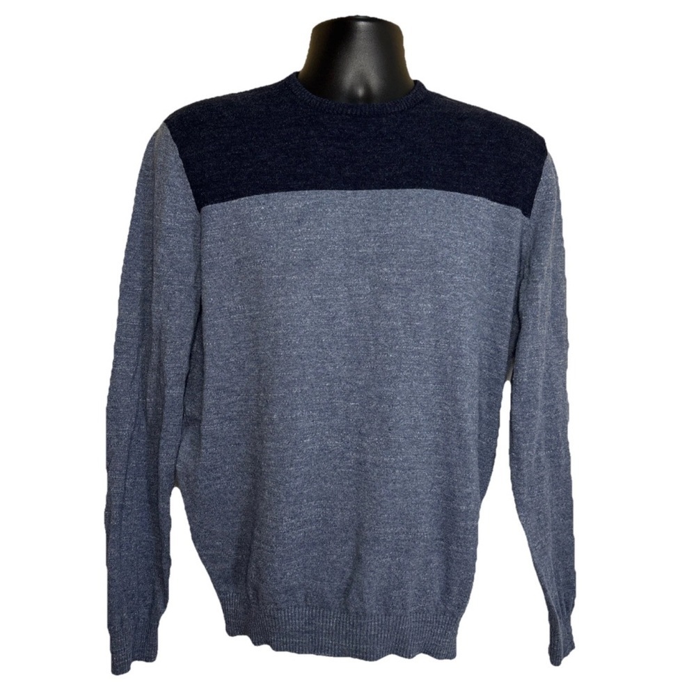 Johnnie-O Weston Men's Medium Twilight color block cotton crewneck sweater